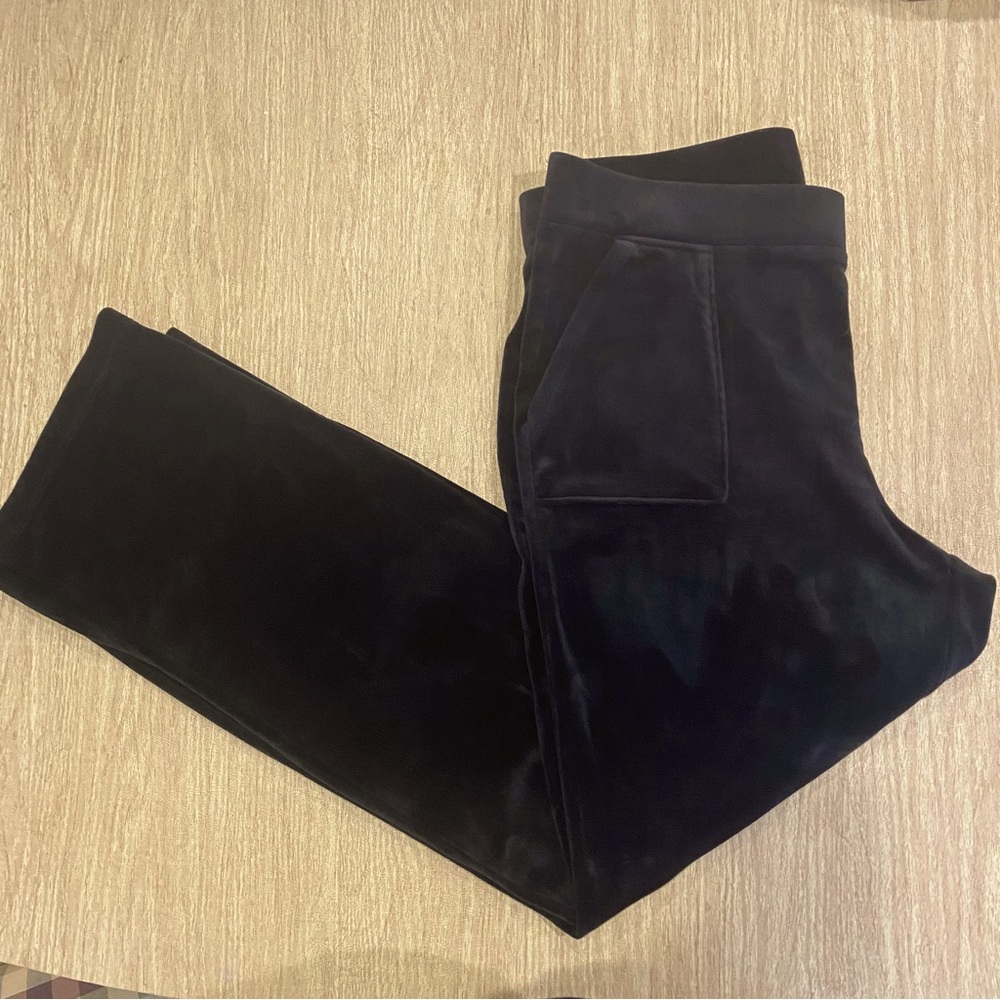 Juicy by Juicy Couture Black Velour Bootcut Pull on Lounge Pants XL